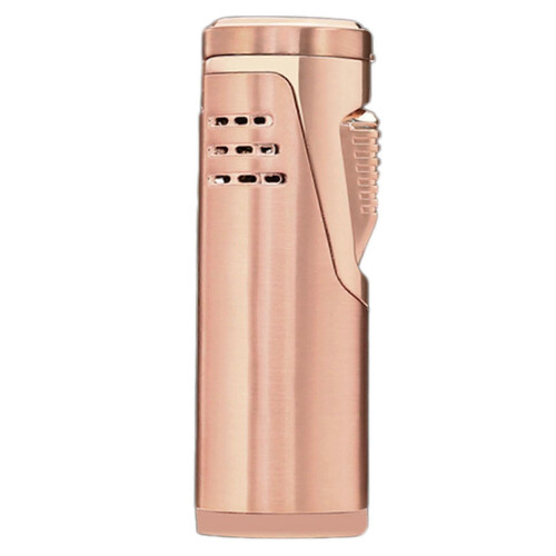(E) Windproof Straight Torch Blue Flames Lighter Refillable Butane Lighter with Cigars Punch Cigars Holder for Camping