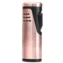 (C) Windproof Straight Torch Blue Flames Lighter Refillable Butane Lighter with Cigars Punch Cigars Holder for Camping