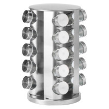 (Holds 20 Bottles) Stainless Steel Rotating Spice Rack, Spices and Seasonings Jar Rack, Kitchen Countertop Organizer for Easy Access and Storage