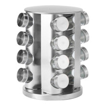 (Holds 16 Bottles) Stainless Steel Rotating Spice Rack, Spices and Seasonings Jar Rack, Kitchen Countertop Organizer for Easy Access and Storage