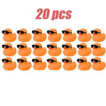 (20 PCS) 10-100pc Mini Orange Rubber Ducks Set in Bulk with Sunglasses Float Squeak Tiny  Rubber Duck Toy for Kids Party Birthday Supplies