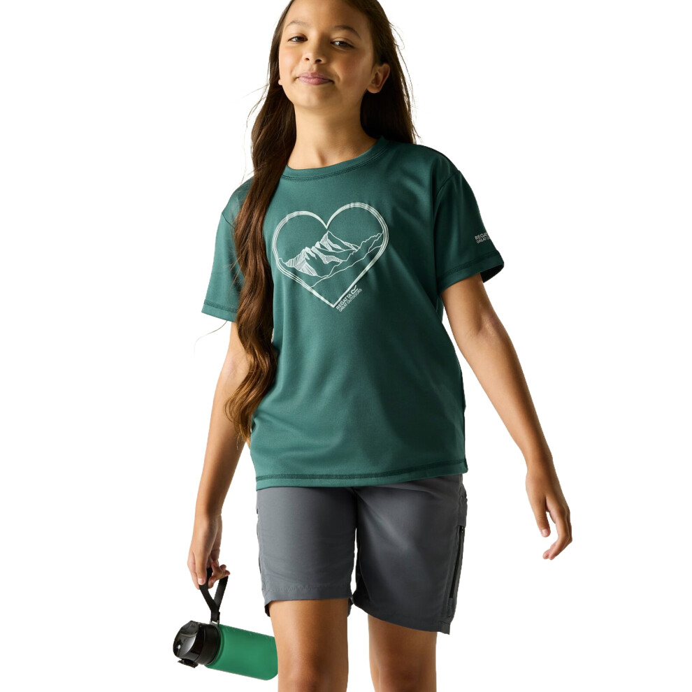 Regatta (3 - 4 Yrs, Mediterranea Green) Kids Aria Short Sleeve T-Shirt