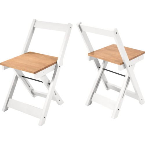 Seconique 2 Pack Folding Dining Chairs with High Back White