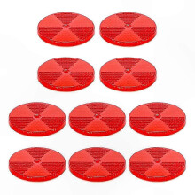 10-Pack Round Reflectors for Driveway, Fence, Gate Posts, and Trailers with Center Mounting