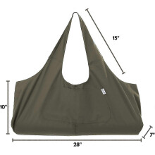 (Olivine Green) Large Yoga Mat Bag, Large Yoga Mat Tote Sling Carrier W/Side Pocket
