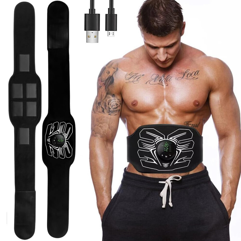 Goplushtoy Ems Abdominal Toning Belt Muscle Abs Trainer Toner Usb Charge Fat Burn Weight Care Shaping Fitness Unisex Uk