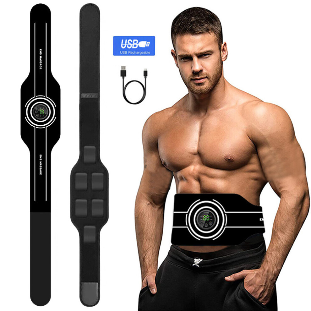Goplushtoy Ems Muscle Toner Abdominal Toning Belt Electric Stimulation Waist Massager Usb Recharge Weight Care Training Gear New
