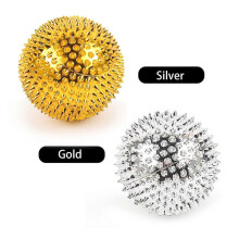 (32mm, Silver) 2PCS Massage Ball with needles-Acupressure Active Massager Spiky Hard Massaging Tool for Hand Foot