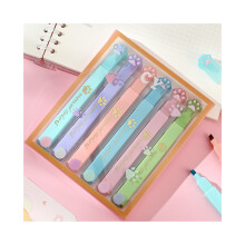 Highlighter Gift Pen Pen School Supplies Kawaii Cute 6Pcs/Set Cat Claw 6 Colors Kitty Marking Oblique Marker Children Watercolor New