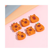 Pencil Eraser Erasers Gift School Office Stationery Cartoon Creative Cute Kawaii 10Pcs/Lot Animal Capybara Cutting Rubber Kids