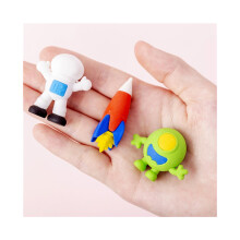 Eraser Pencil Erasers School Stationery Cartoon Creative Cute 4Pcs/Set Space Astronauts Aliens Flying Saucers Card Rubber Kids Gift