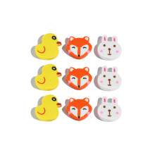 Pencil Erasers School Stationery Gift Kawaii Cartoon Cute 10Pcs/Lot Animal Yellow Duck Rabbit Fox Easter Rubber Rubber Student New