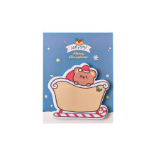 5Pcs/Lot Kawaii Cartoon Little Bear Christmas Sticky Notes Cute Bear Sled Snowmen Memo Pad for School Office Pasted Notebook Gift
