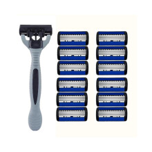 Men's Safety Razor 6-Layer Stainless Steel Manual Razor Replaceable Razor Head Hair Removal Knife Razor Tools