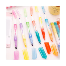 Highlighter Pen Pen Pen 6Pcs/Box Visual Window Stacked Color Fluorescent 12 Colors Student Key Double Headed Marking Marking UK