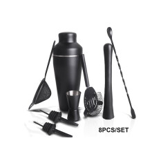 Cocktail Shaker Set 8pcs/set Black Stainless Steel Bar Tools Wine Dispensers Cocktail Shaker Glass Home Cocktail Set New Arrival