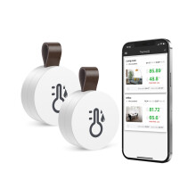 Bluetooth Indoor Temperature Humidity Sensor, Recommended Wireless Thermometer Hygrometer 2PCS Mini Temp Humidity Monitor with APP