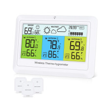 Weather Station, Recommended Wireless Indoor Outdoor Color Display Thermometers Humidity with Forecast Station Ideal for Home