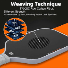 T700 Carbon Fiber Pickleball Paddle Surface 16MM PP Honeycomb Core Enhanced Power&Control Anti-Slip Hand Grip Paddle B