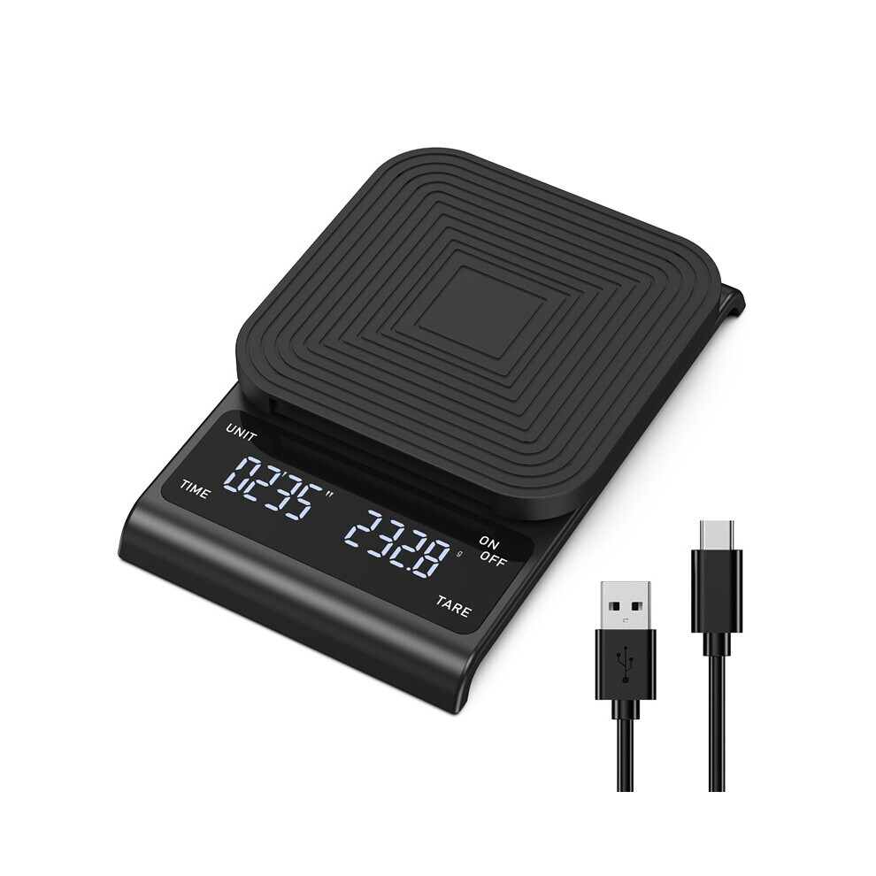 Digital Coffee Scale 3Kg/0.1G - Rechargeable Drip Espresso Scale With Timer, Portable Weighing Scale For Home Kitchen Cooking 7368873977953