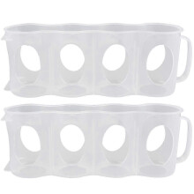 2PCS 4 Section Transparent Soda Can Organizer Hand Pull Refrigerator Beverage Plastic Storage Box DL