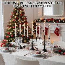 3pcs Arm Metal Candle Holder, Gothic Black Candle Holder, Suitable for Families, Wedding Parties, and Center Pairs