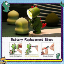 LC Dinosaur Night Light 6 Pieces Mini LED Desk Lamp Portable Reading Light with Phone Stand for Kids Adults