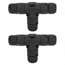 2PCS T Type Tee Junction Box IP68 Waterproof 450V 16A 9-12mm 3 Way Cable Connector for Electrical Wiring EF