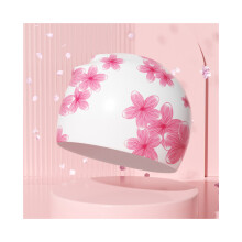 Silicone Waterproof Swim Cap For Women Long Hair Swimming Caps With Flower Printed New Arrival