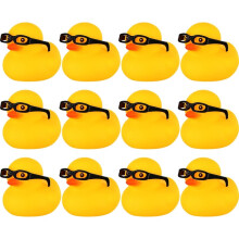 (A) 12 Pcs Rubber Ducks with 12 Sunglasses/ Hats/ Headwear/ Scarf Small Cruise Ducks in Bulk Mini Rubber Duckies Toys Gift