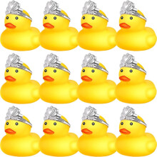 (C) 12 Pcs Rubber Ducks with 12 Sunglasses/ Hats/ Headwear/ Scarf Small Cruise Ducks in Bulk Mini Rubber Duckies Toys Gift