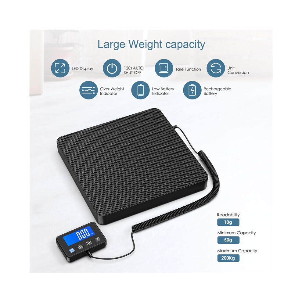 Scall Mail AMIR Postal Scale 200Kg/440lb Digital Shipping Scale - Luggage Scales ...