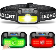 Headlamp Motion Sensor Rechargeable Waterproof LED Headlight Forehead Flashlight Fishing Light Front Head Lamp for Camping