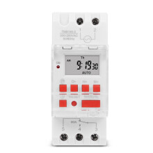 TM919B 30A Hochleistungs-Programmierbarer Zeitschalter, Digitaler Wochentimer für DIN-Schiene mit LCD-Anzeige, 16 ein-/Ausschaltzeiten, 5000 W