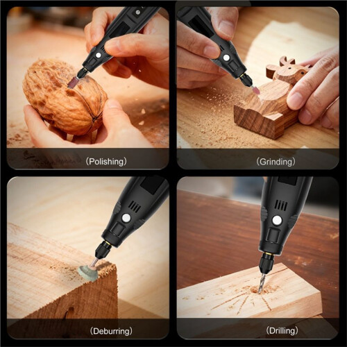 Cordless Rotary Tool, 8-Speed, USB Charging with Accessories for DIY Crafts 1