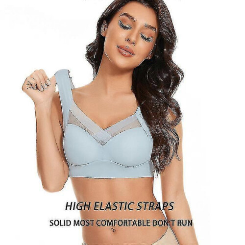 (3XL, grey) Womens Wireless Bra, Full-coverage Pullover Stretch-knit Bra, Smoothing T-shirt Bra 2