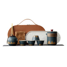 (B2) Portable Travel Tea Set for Outdoor Camping Hiking Chinese Tea Set for Home Party
