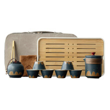 (C2) Portable Travel Tea Set for Outdoor Camping Hiking Chinese Tea Set for Home Party