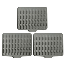 (3pcs) Sloped Silicone Drain Mat, Heat-Resistant & Non-Slip Dish Drying Mat, Multi-Purpose Kitchen Counter Mat