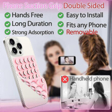 (White) Silicone Suction Cup Phone Case Mount Double Sided, Phone Accessories Hands-Free Strong Grip Holder for Selfies and Videos