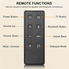 2X Replacement Remote Control for TV Speaker, Solo Soundbar Series II, Solo 5, 10, 15