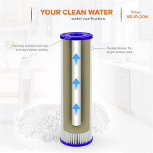 20 Pleated Sediment Filter Cartridge 10inch X 2.5inch Whole House Water Filter Replacement for WFPFC3002, 12-Pack