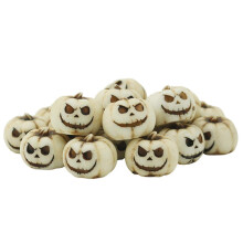 (White) 20Pcs White Ghost Face Mini Pumpkin Set Halloween Resin Decor for Home, Garden & Fairy Landscape