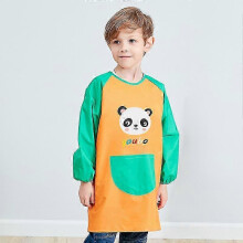 (L, Orange) Unisex Boys Girls Waterproof Art Smock Kids Painting Aprons with Pockets Long Sleeve&Sleeveless Age 3-12 Years