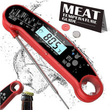 Digitales Fleischthermometer mit Sonde, Sofortanzeige für Grillen, Barbecue, Backen, Flüssigkeiten, Süßigkeiten und Heißluftfritteuse – IP67