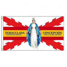 (90x150cm) 90x150cm Spain Cross Burgundy Immaculate Conception Patroness Virgin Mary For The Glory of God