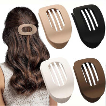 (Beige) Square Flat Hair Clips for Women Girls - Strong Hold Lay Down Claw Clamps Hair Barrettes Alligator Clip for Thick Thin Hair