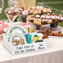 Porte-assiettes en carton pour comptoir de cuisine, porte-couvercle pour distributeur de gobelets à café jetables, boîte de rangement pour