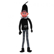 (Boy) Christmas Elves Behavin Badly Elf Soft Toy with Long Legs Body Black Xmas Holiday Decoration