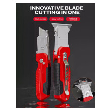 2X DELIXI Multifunctional Utility Retractable Cut Heavy Duty Steel Break Blade Cut Electrician Utility 3 Blades